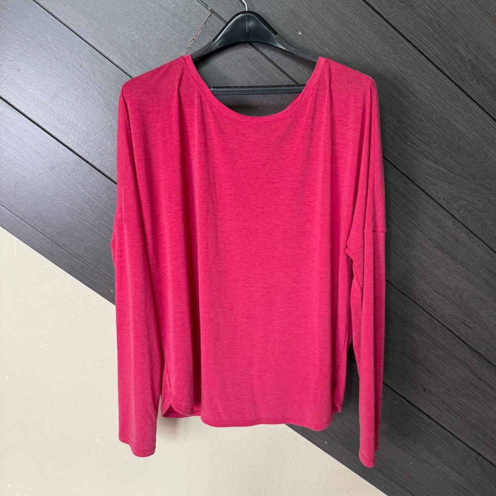 Prana Women's Lightweight Dolman Sleeve Keyhole Back Knit Top XL Pink NWOT‎